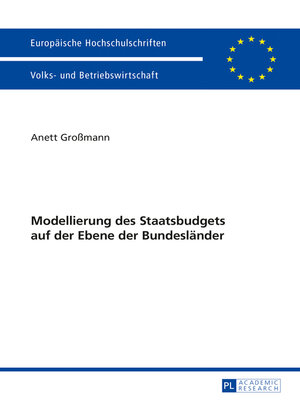 cover image of Modellierung des Staatsbudgets auf der Ebene der Bundeslaender